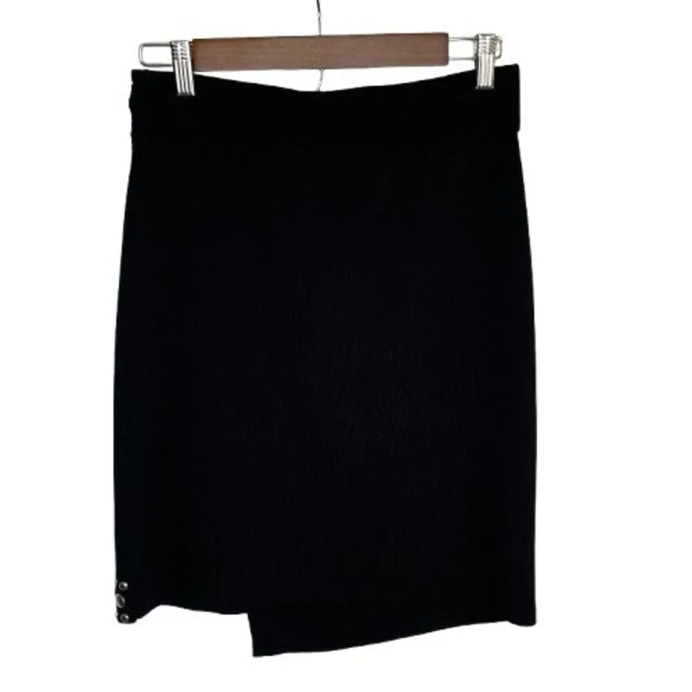 INC Womens Studded Pull On Skirt Size MP Black Rock Chic Punk Glam Going Out